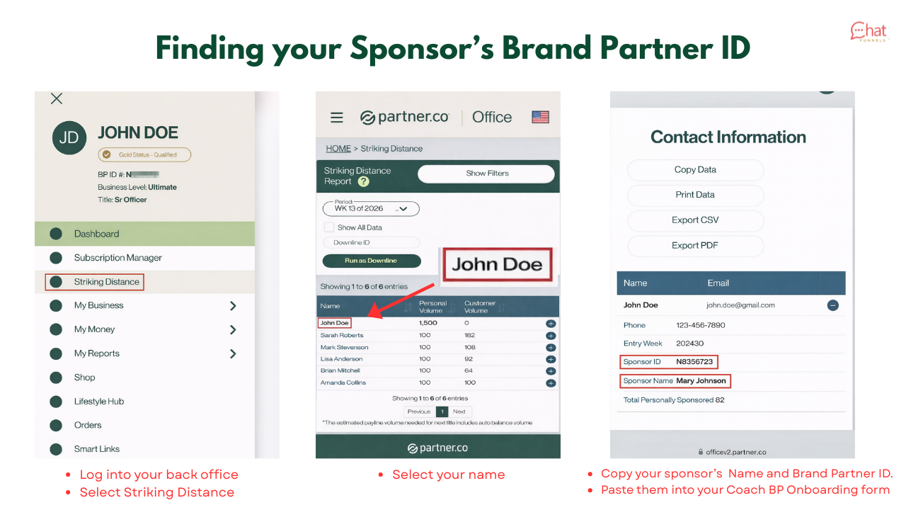 Find Sponsor Instructions